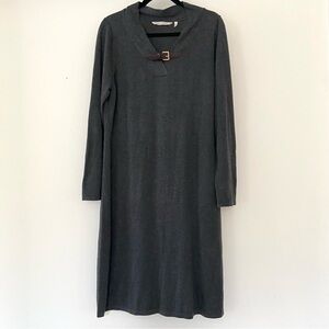 Soft Surroundings Gray Sweater Dress Size Large Part Cashmere Minimalist Career